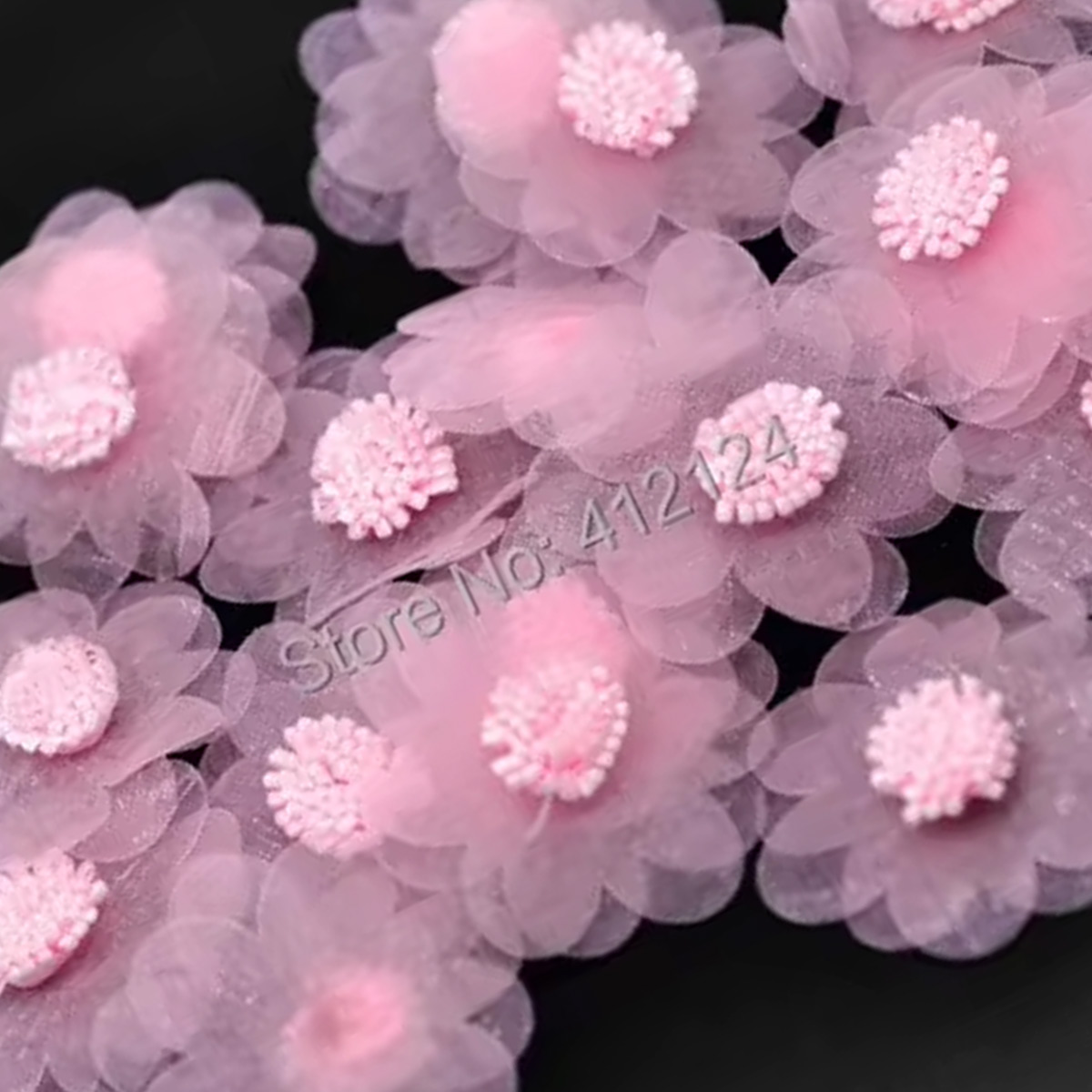 Embellishments For Scrapbooking - 300Pcs Pink Organza Flowers Embellishment Scrapbooking