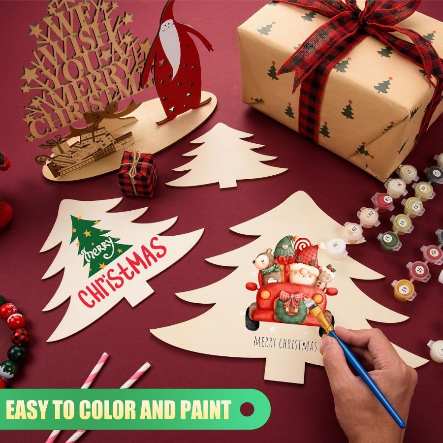 Christmas Craft Embellishment - Wooden Ornaments Craft Predrilled Wood Slice