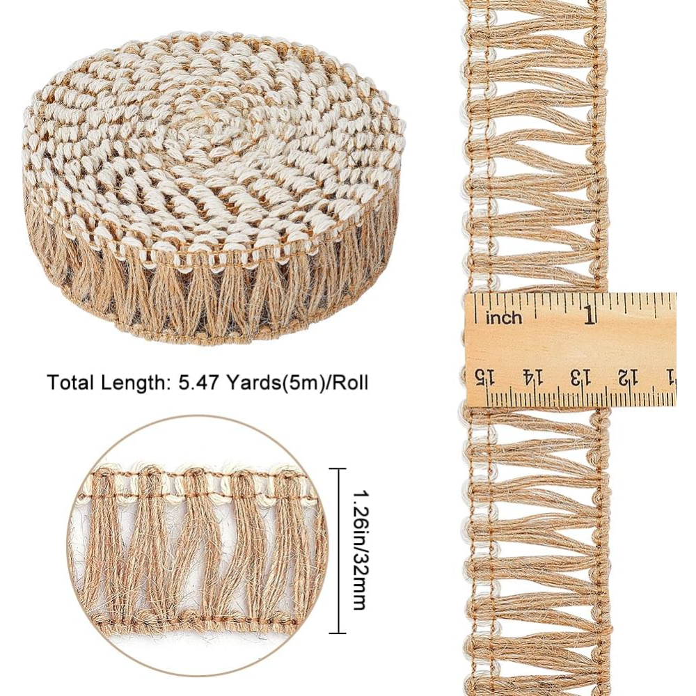 5 Meters Burlap Fringe Tassel  – обзор и цена Lace Ribbon Trim