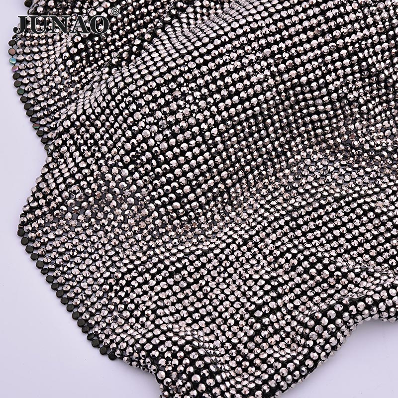 JUNAO 45*120cm Black Gold Crys – обзор и цена Crystal Mesh Fabric