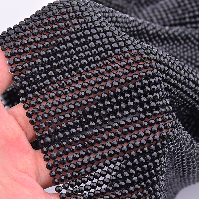 JUNAO 45*120cm Black Gold Crys – обзор и цена Crystal Mesh Fabric