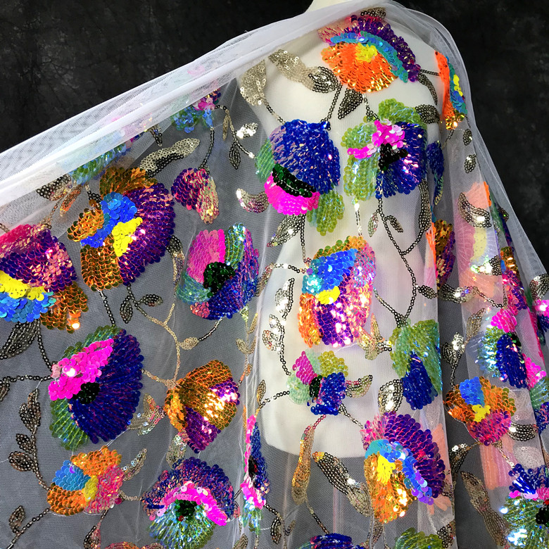 Colorful Crystal Sequins Flowe – обзор и цена Crystal Mesh Fabric