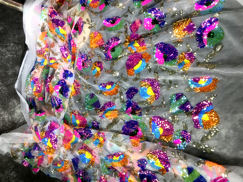 Colorful Crystal Sequins Flowe – обзор и цена Crystal Mesh Fabric
