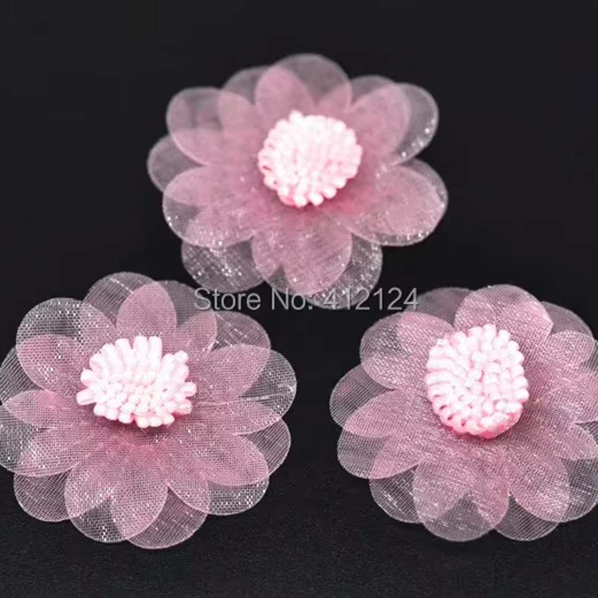 300Pcs Pink Organza Flowers Em – обзор и цена Embellishments For Scrapbooking