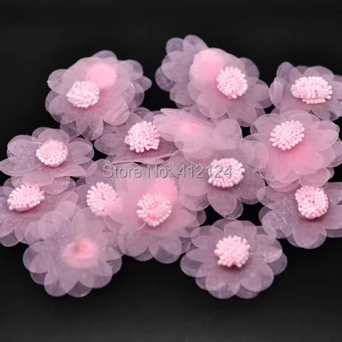 300Pcs Pink Organza Flowers Em – обзор и цена Embellishments For Scrapbooking