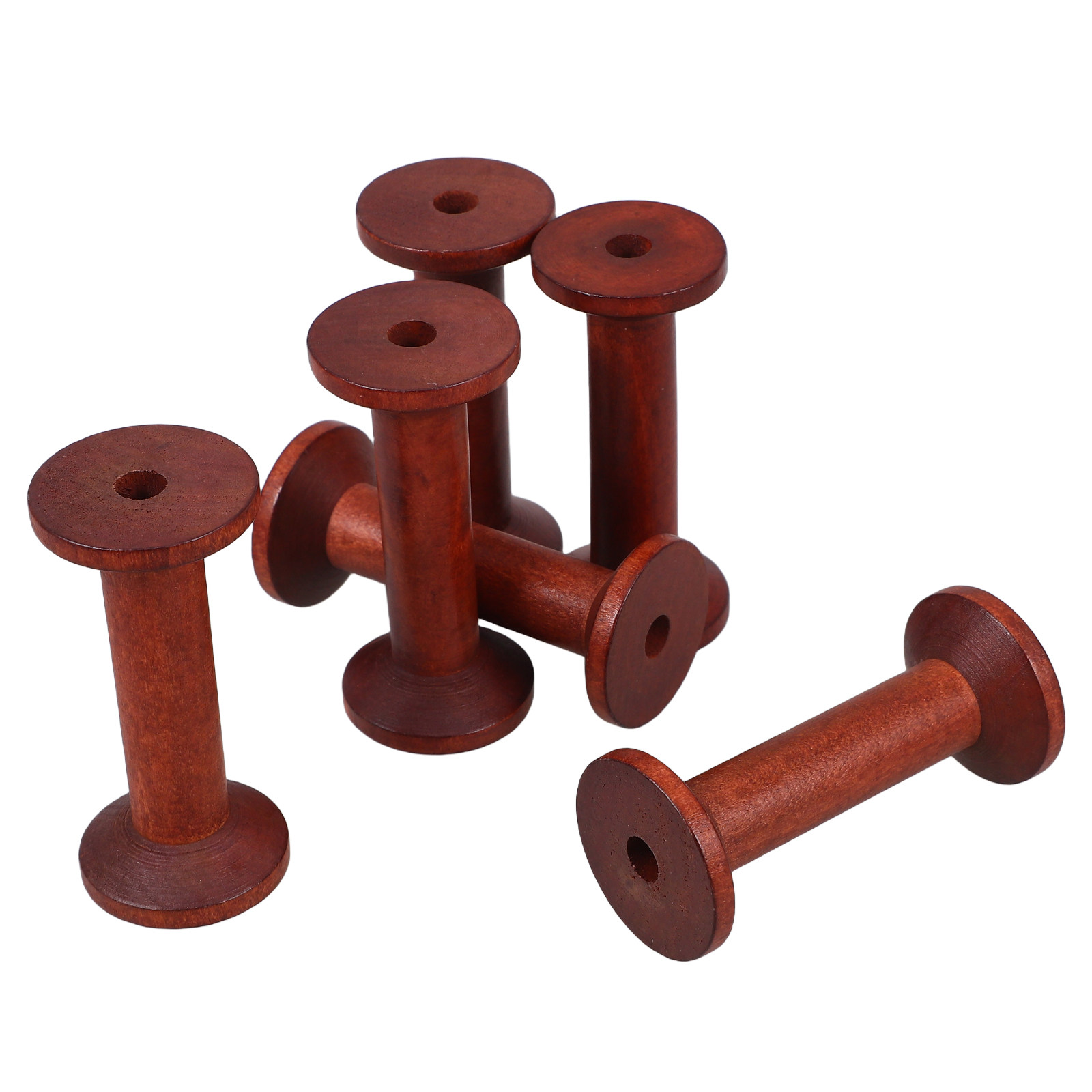 6Pcs Smooth Wood Thread Spools – обзор и цена Embroidery Craft