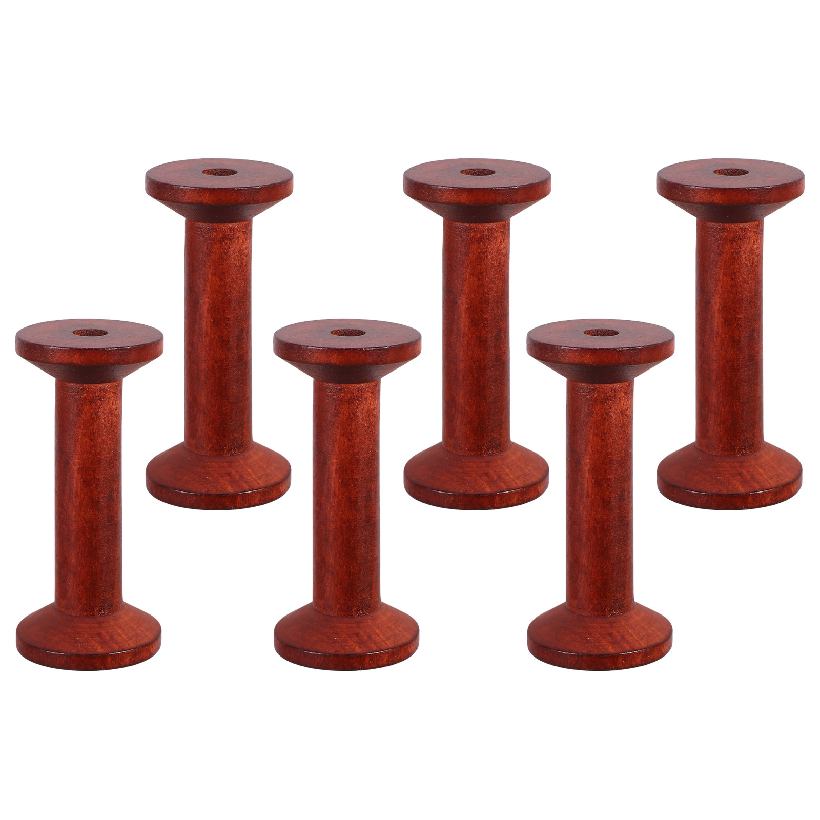 6Pcs Smooth Wood Thread Spools – обзор и цена Embroidery Craft