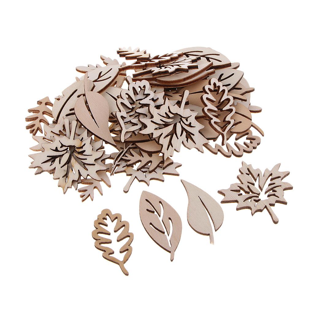 50 Pieces Wooden Leaves Embell – обзор и цена Christmas Craft Embellishment