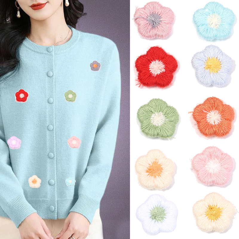 50pcs/lot Mini Plum Blossom Fl – обзор и цена Applique Patch Flower
