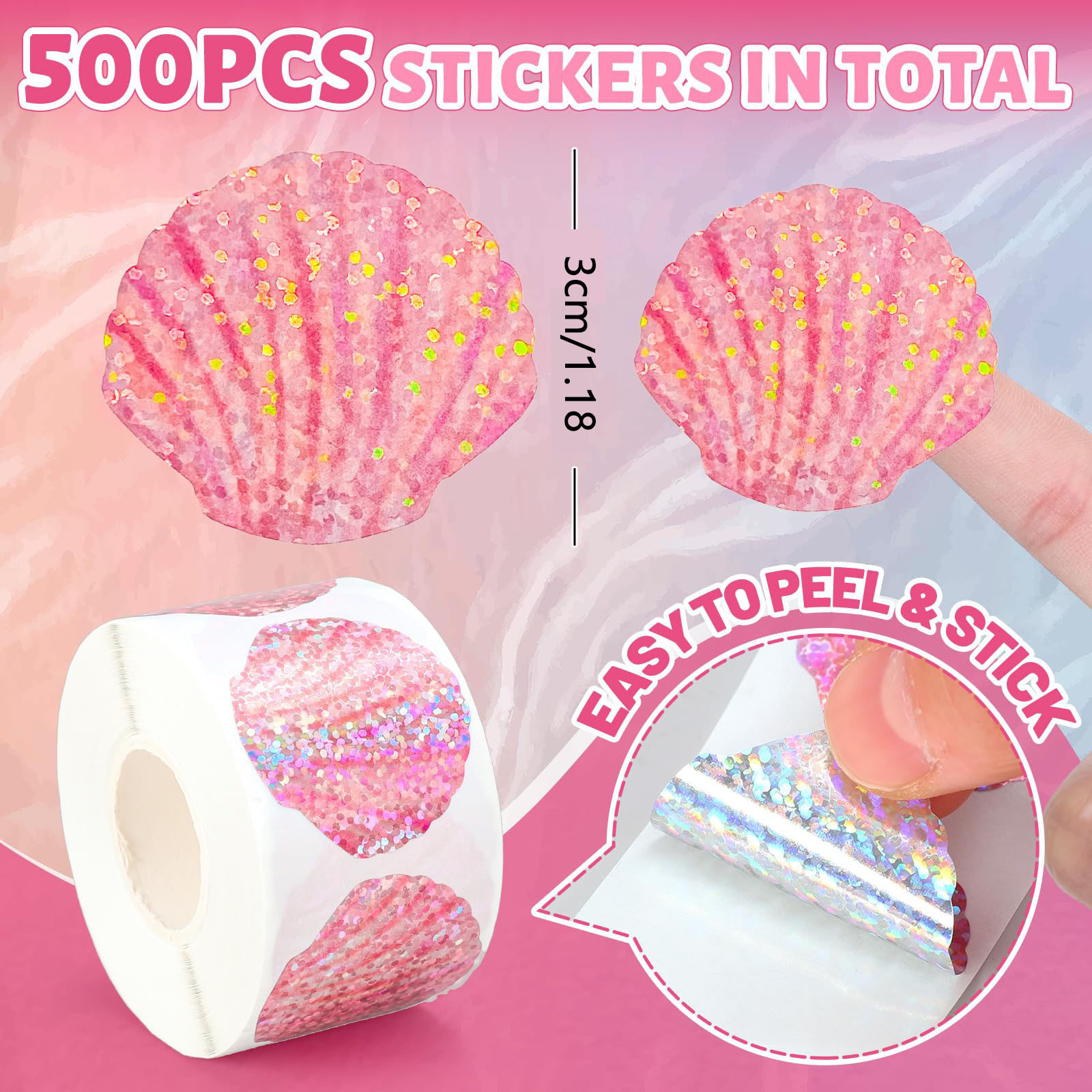 500 Pcs Summer Seashell Sticke – обзор и цена Glitter Vinyl Roll