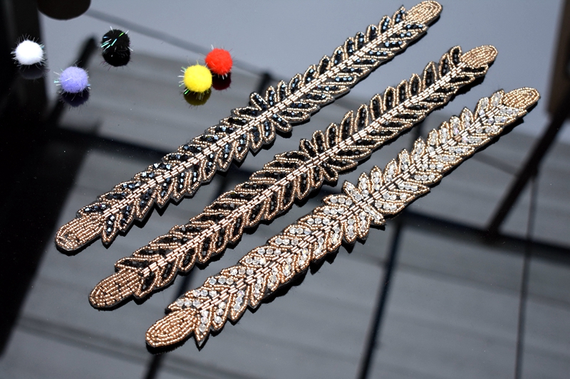 Long leaves leaf handmade appl – обзор и цена Beaded Trim Fringe