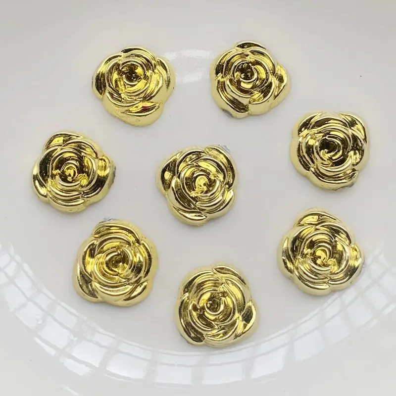 40pcs 14mm Gold Rose Flowers R – обзор и цена Embellishment Glue Craft