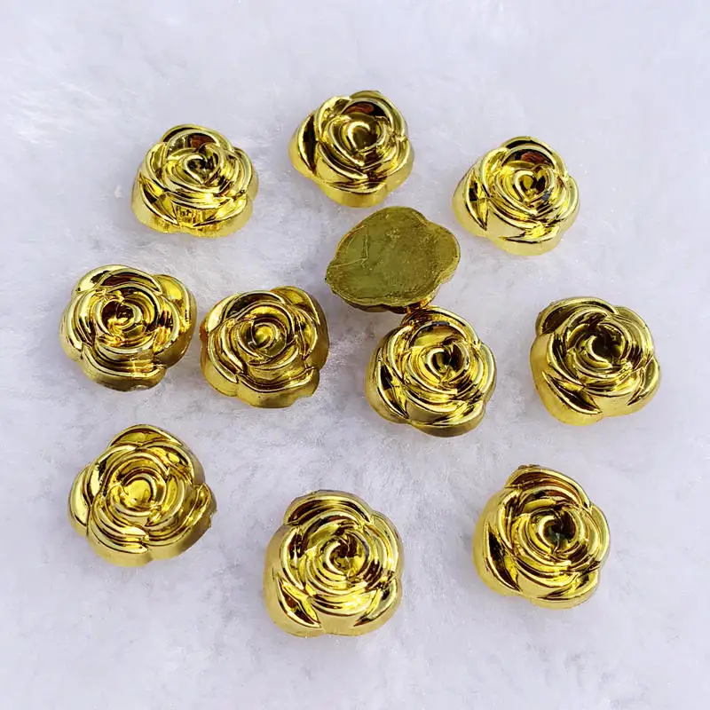 40pcs 14mm Gold Rose Flowers R – обзор и цена Embellishment Glue Craft