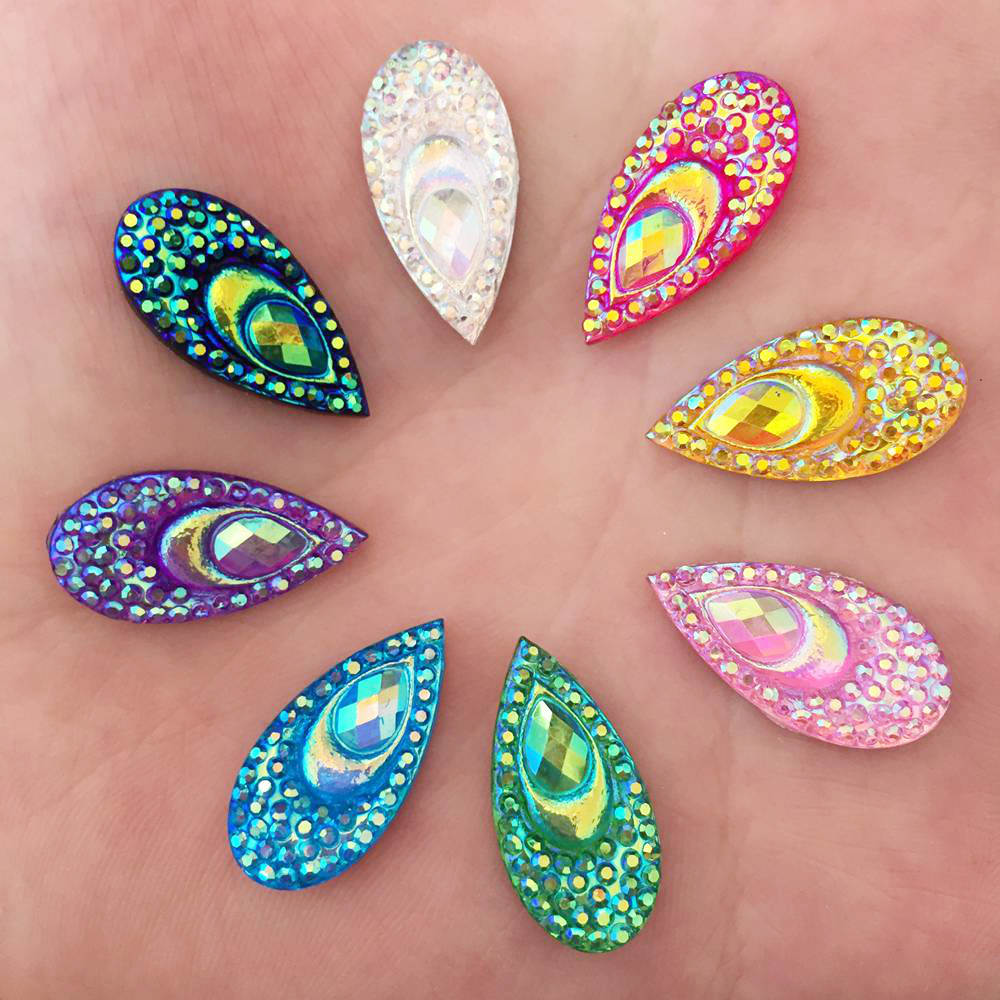 40PCS Resin 10*20mm Teardrop P – обзор и цена Embellishment Glue Craft