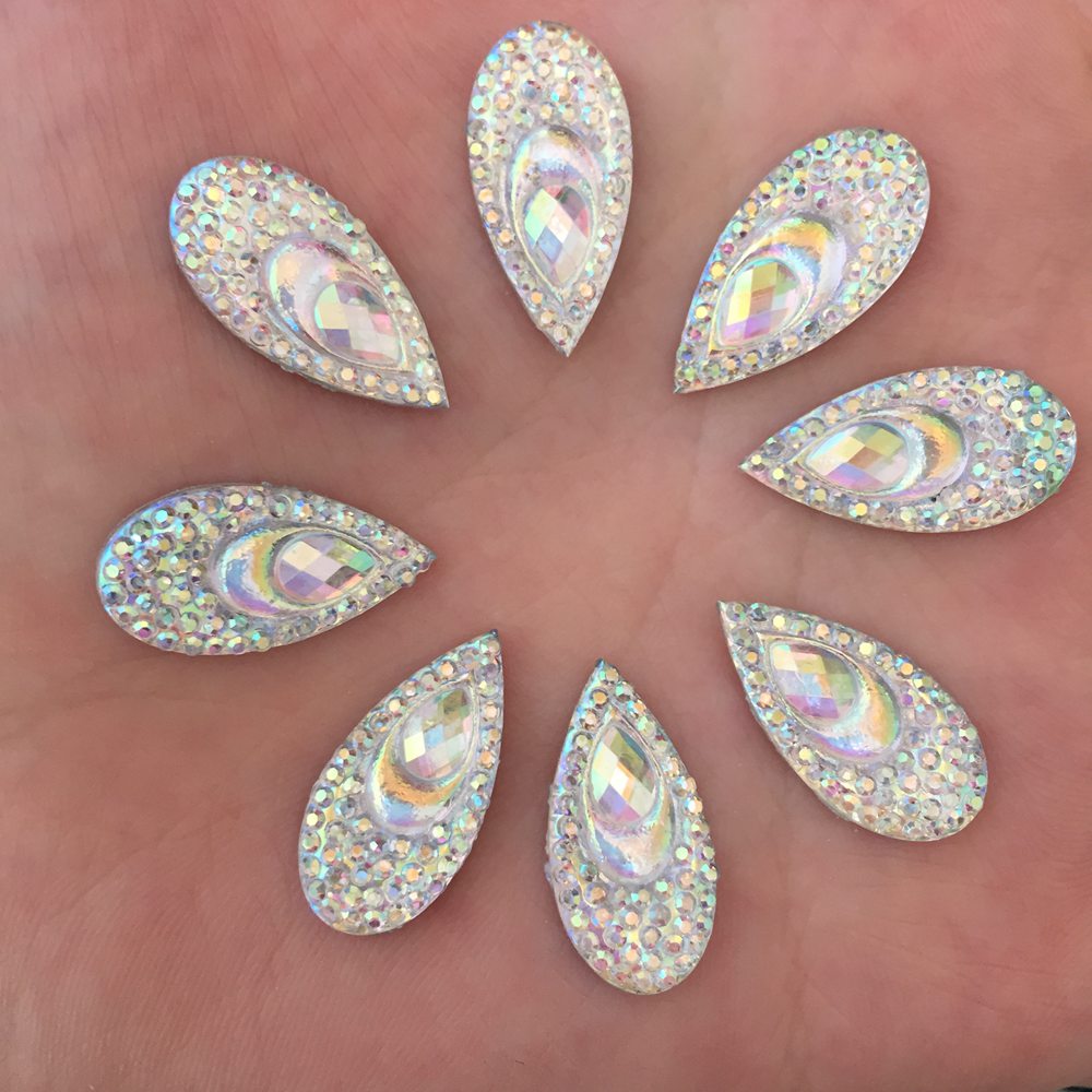 40PCS Resin 10*20mm Teardrop P – обзор и цена Embellishment Glue Craft