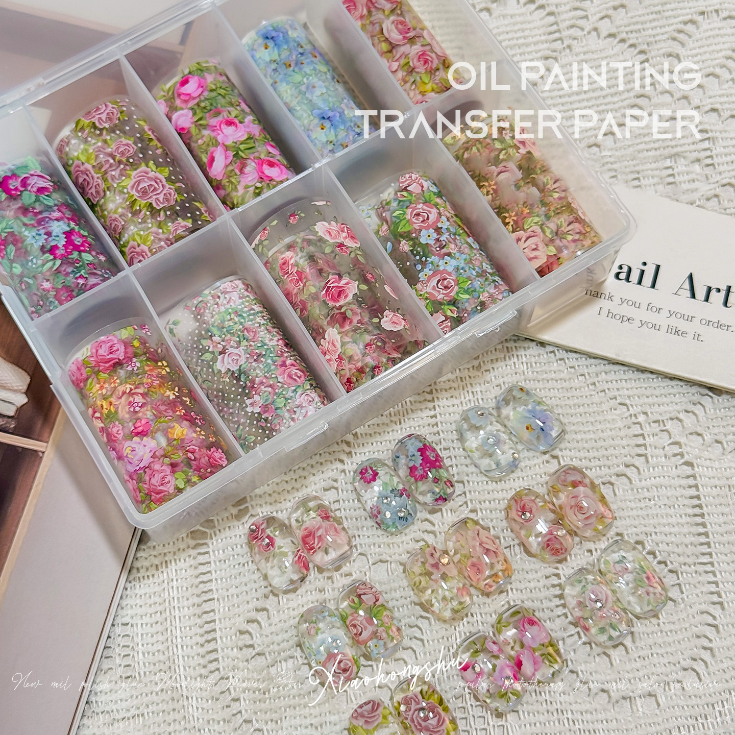 10 Rolls Rose Flower Nail Foil – обзор и цена Glitter Vinyl Roll