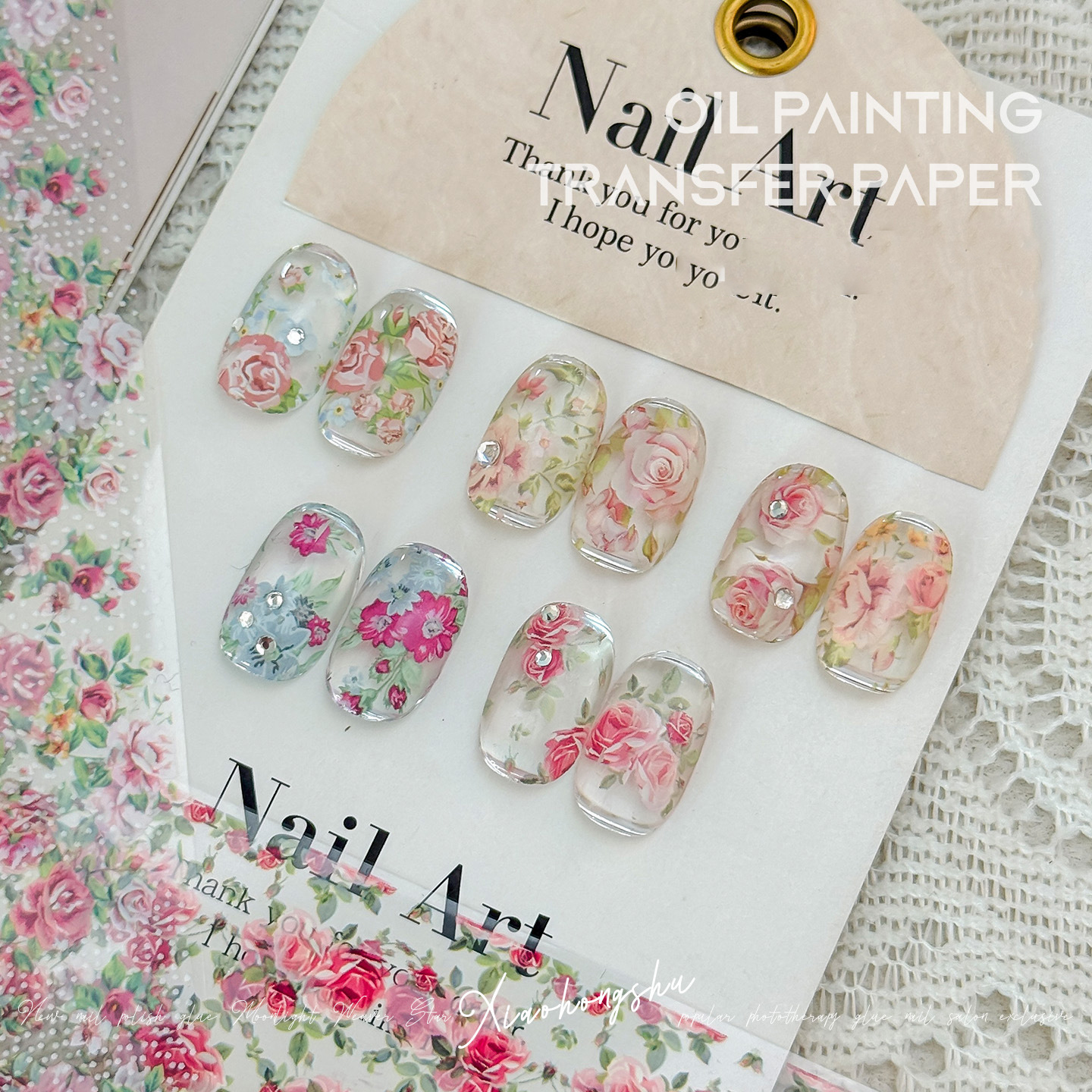 10 Rolls Rose Flower Nail Foil – обзор и цена Glitter Vinyl Roll