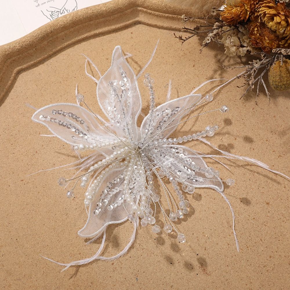 1PC Feather Pearl 3D Organza F – обзор и цена Applique Patch Flower