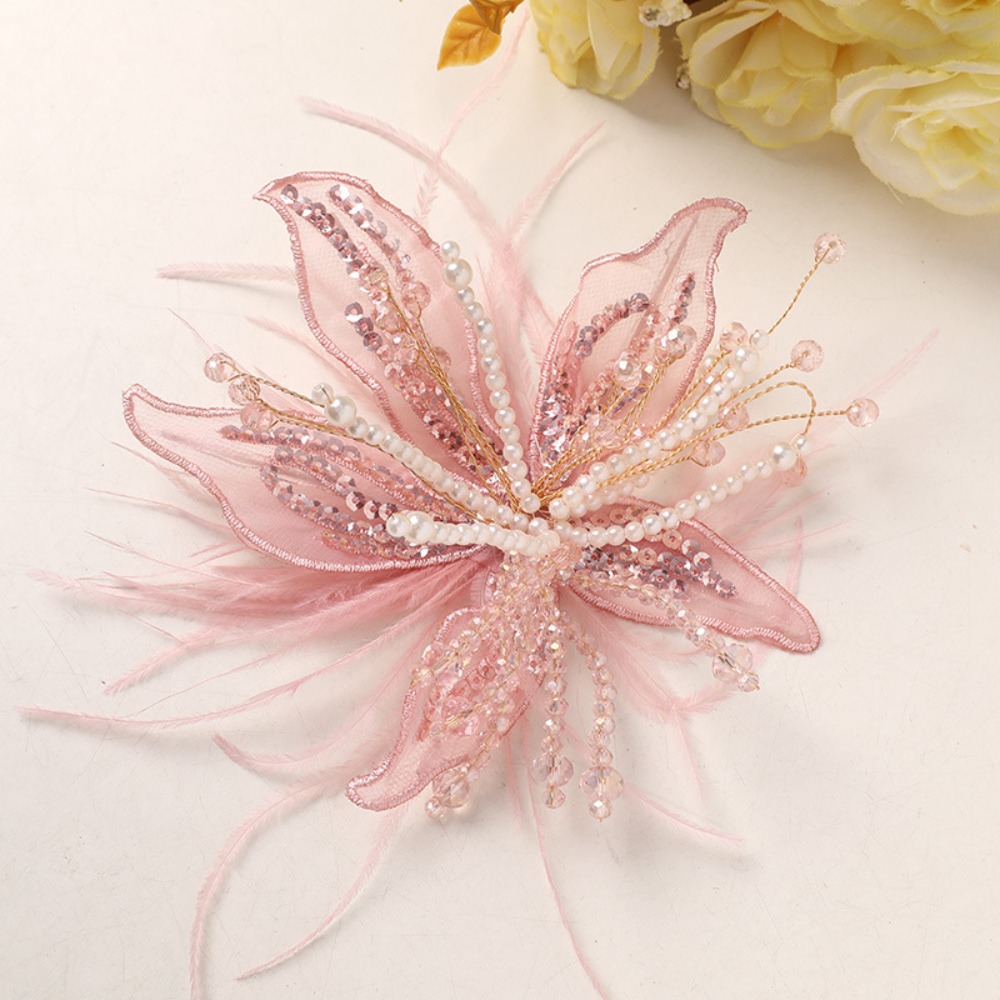 1PC Feather Pearl 3D Organza F – обзор и цена Applique Patch Flower