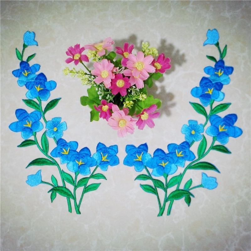 1/2pcs Nice Blue Flower Patch  – обзор и цена Applique Patch Flower