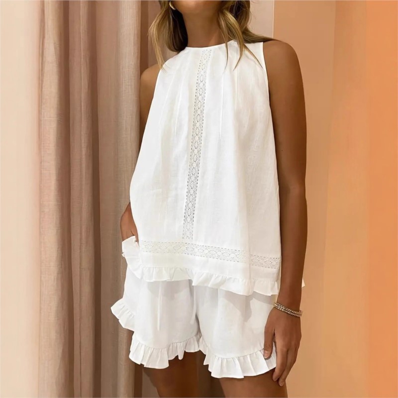 New Women Summer 2Piece Set Wh – обзор и цена Elastic Lace Trim