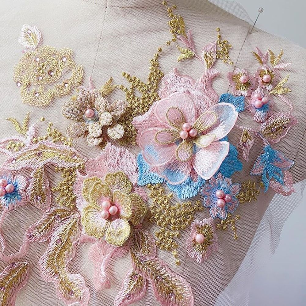 3D Flowers Beaded Lace Fabrics – обзор и цена Embellishments For Scrapbooking