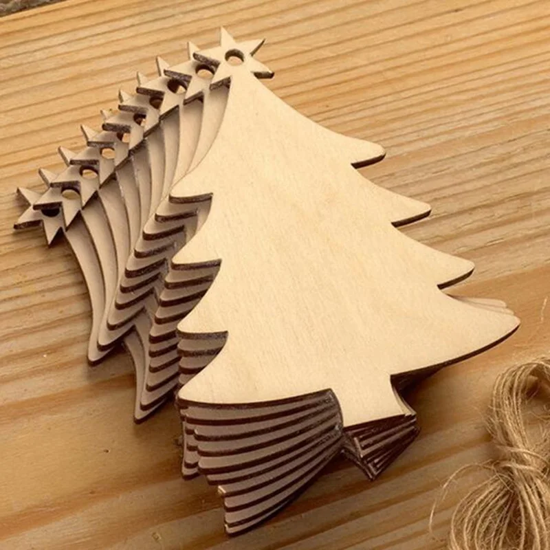 10PCS Wooden Tree Bell Deer Un – обзор и цена Christmas Craft Embellishment