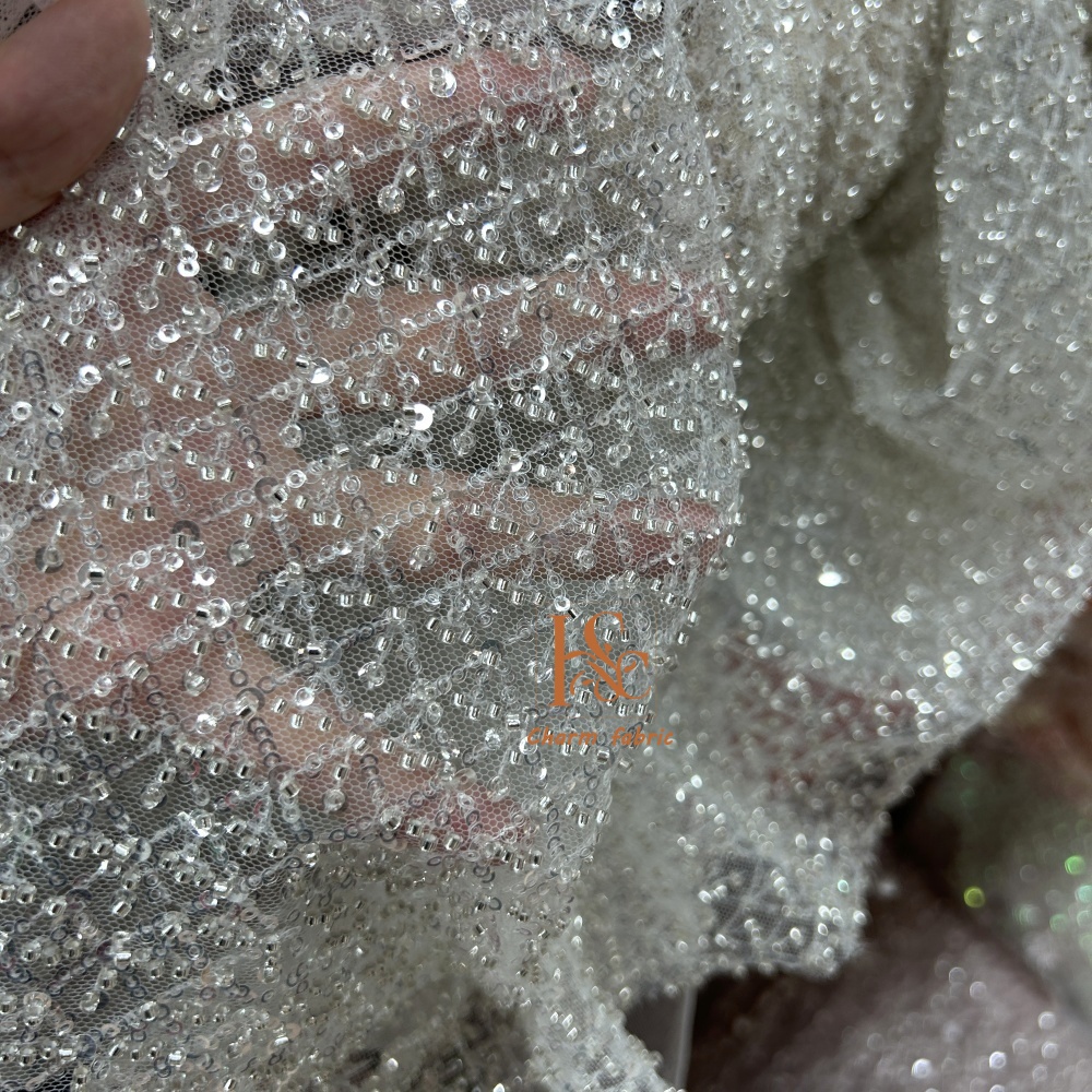 High-end lace embroidery beadi – обзор и цена Crystal Mesh Fabric