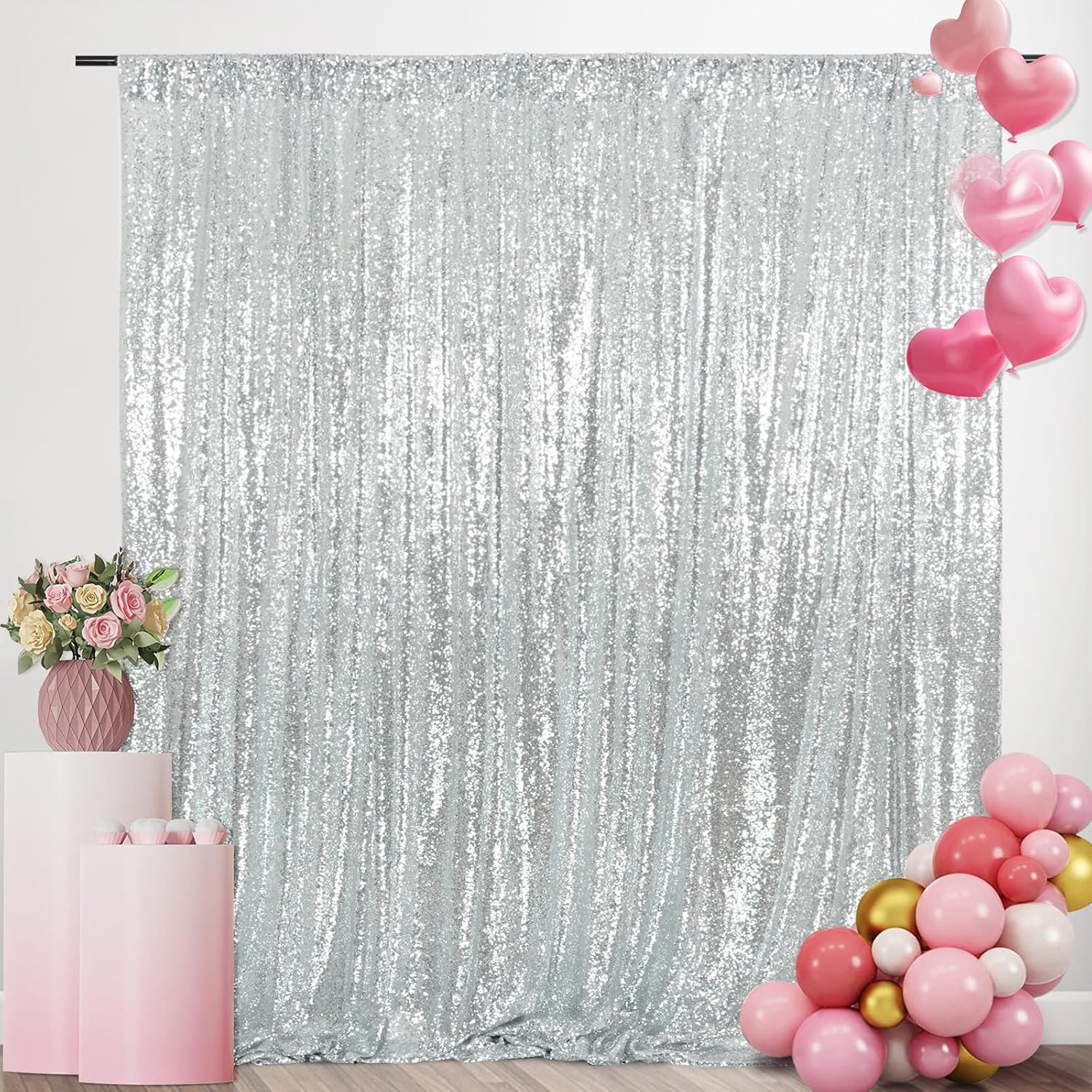 Silver Sequin Backdrop Curtain – обзор и цена Sequin Fabric Panel