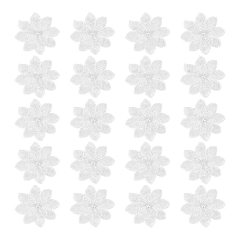 20Pack Decorative White Flower – обзор и цена Applique Patch Flower