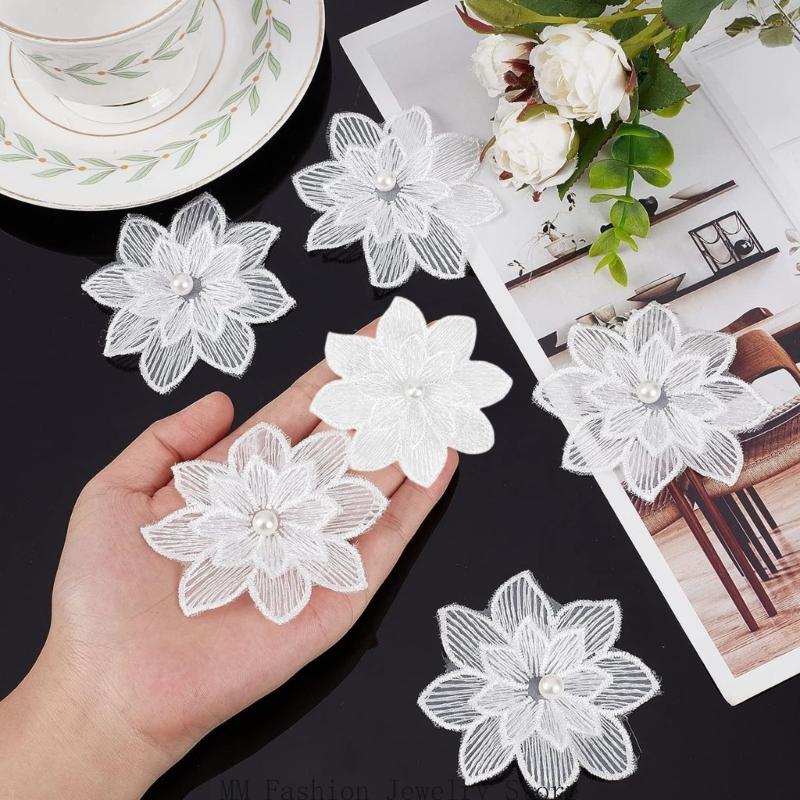20Pack Decorative White Flower – обзор и цена Applique Patch Flower
