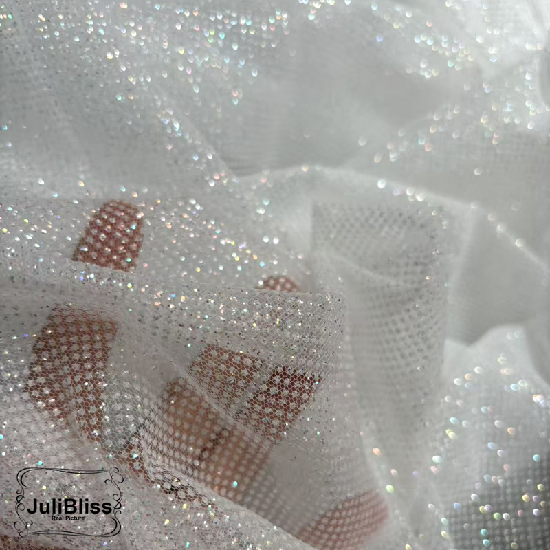 Shimmering White Glitter Tulle – обзор и цена Sequin Fabric Panel