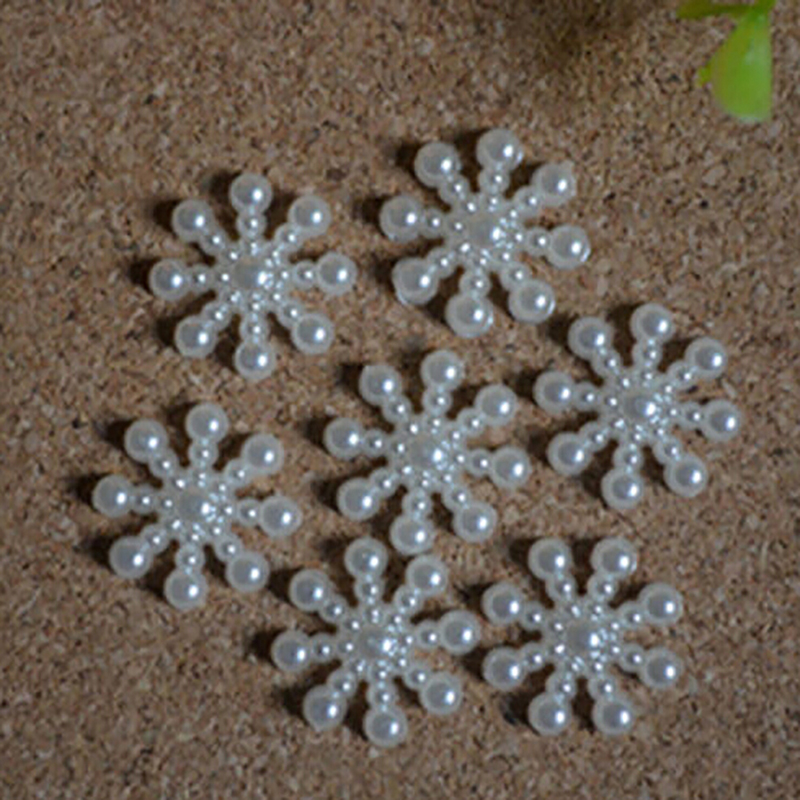100pcs White Pearl Resin Snowf – обзор и цена Christmas Craft Embellishment