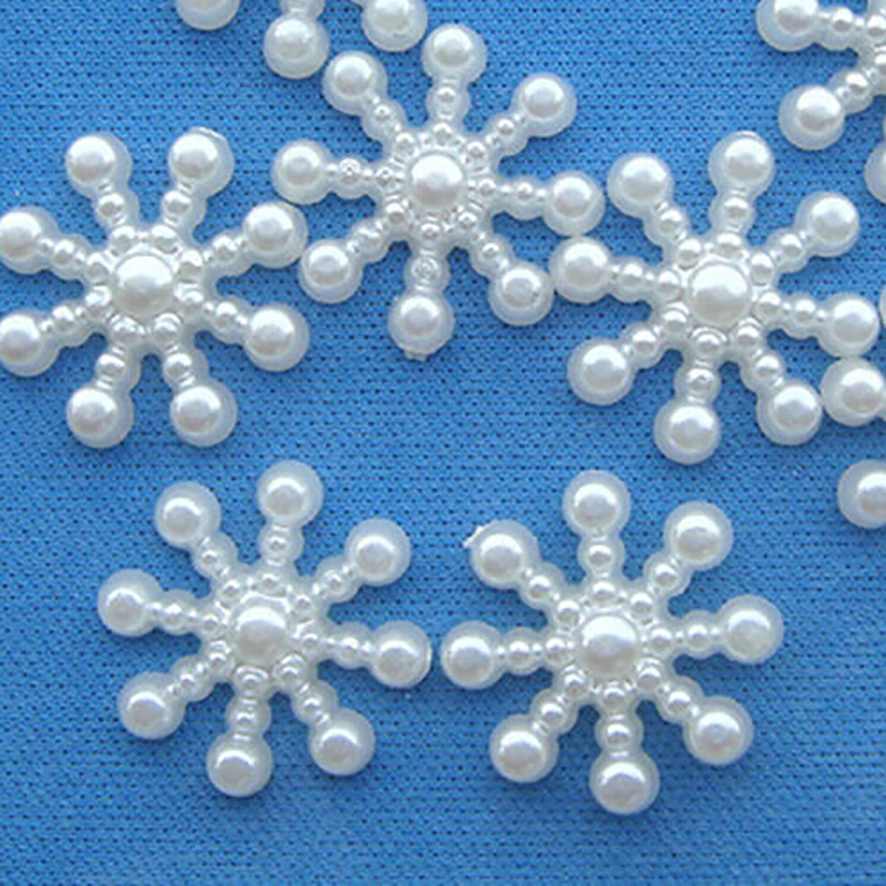 100pcs White Pearl Resin Snowf – обзор и цена Christmas Craft Embellishment
