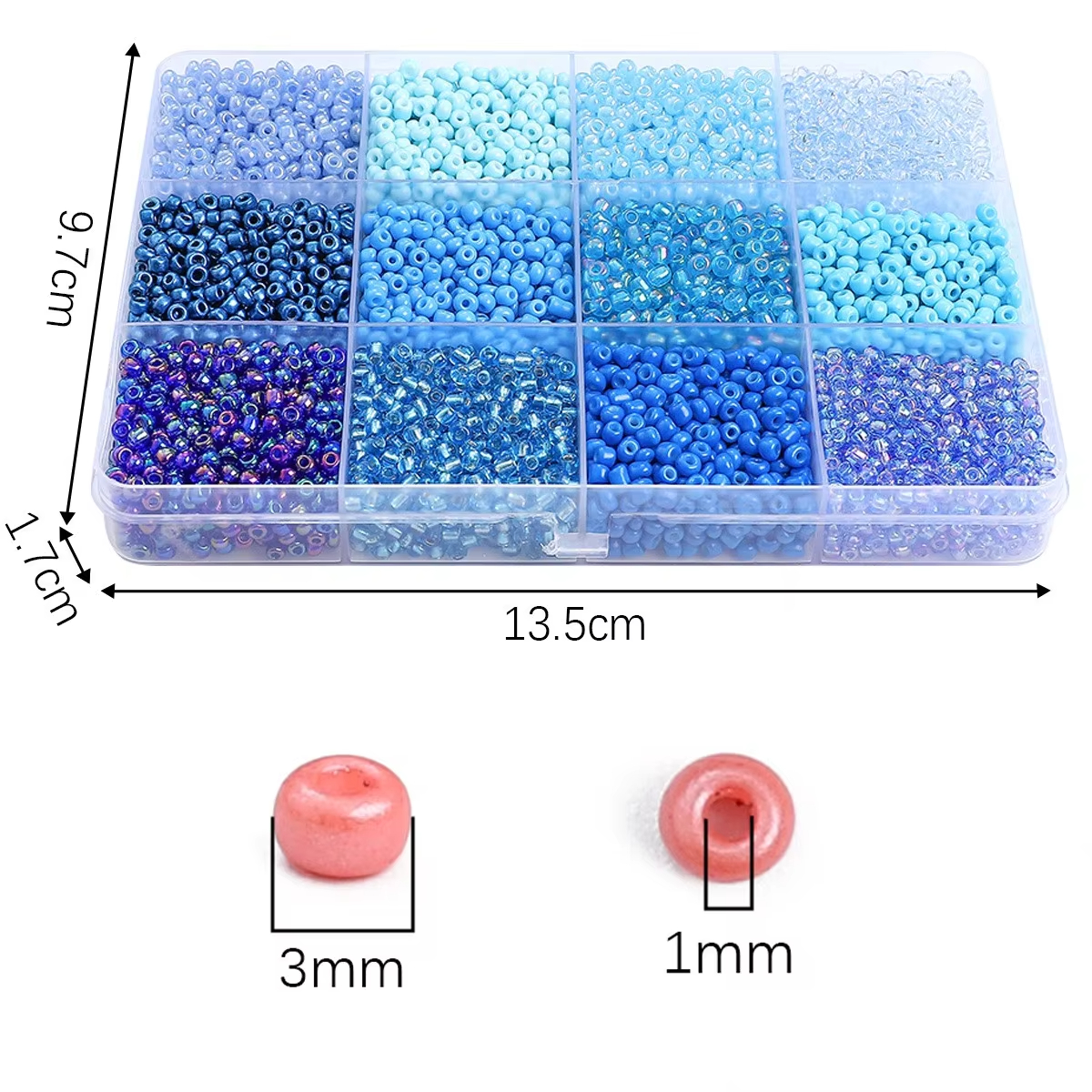 3600pcs 3mm Glass Seed Beads,  – обзор и цена Craft Embellishment Storage