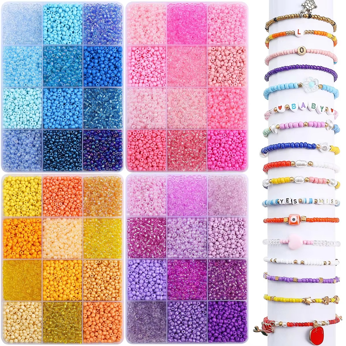 3600pcs 3mm Glass Seed Beads,  – обзор и цена Craft Embellishment Storage