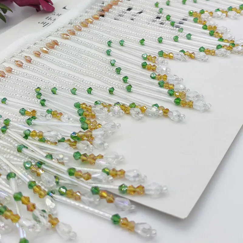 Glass Tube Fringe Tassel 16cm  – обзор и цена Beaded Trim Fringe