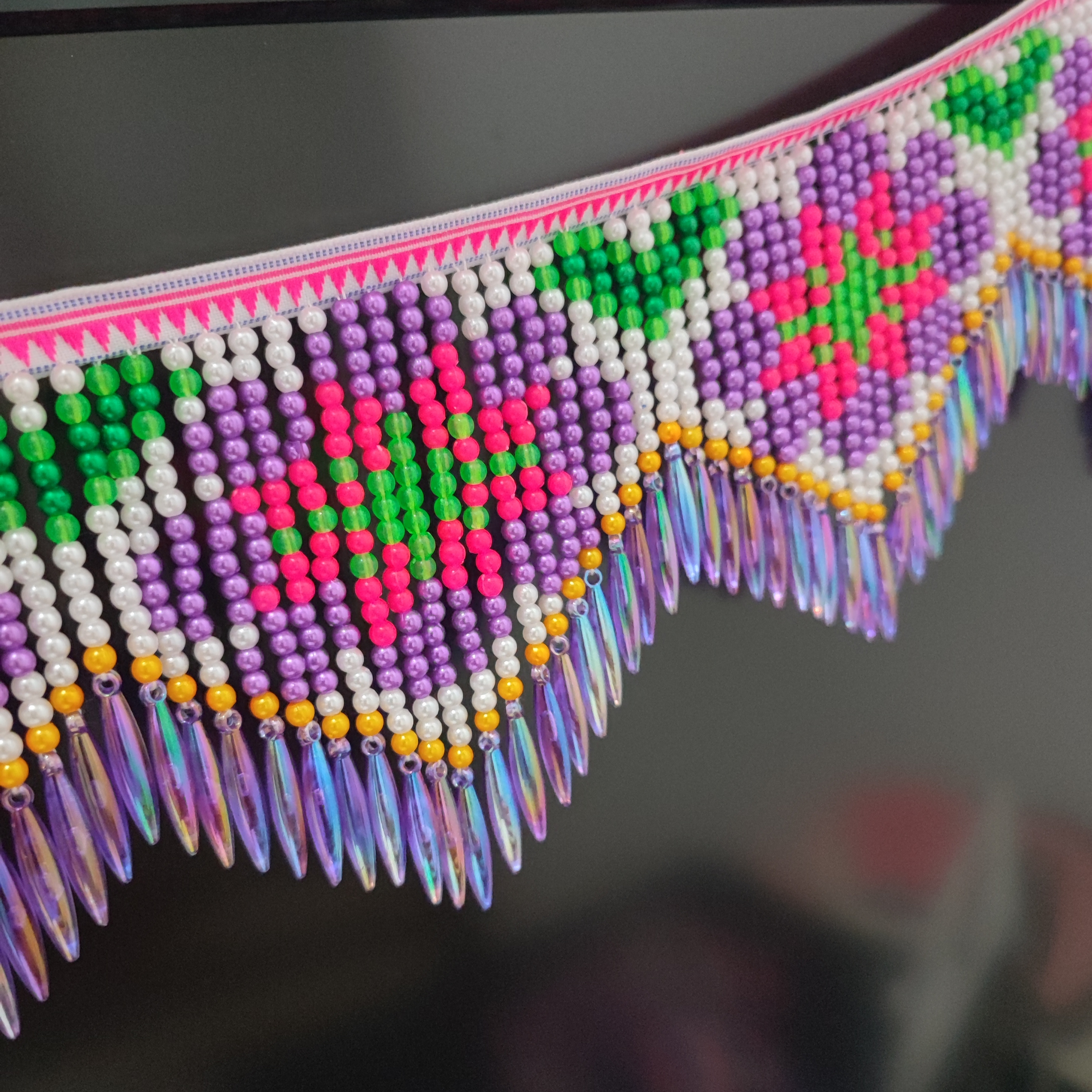 10cm Wide Purple Daisy Pattern – обзор и цена Beaded Trim Fringe