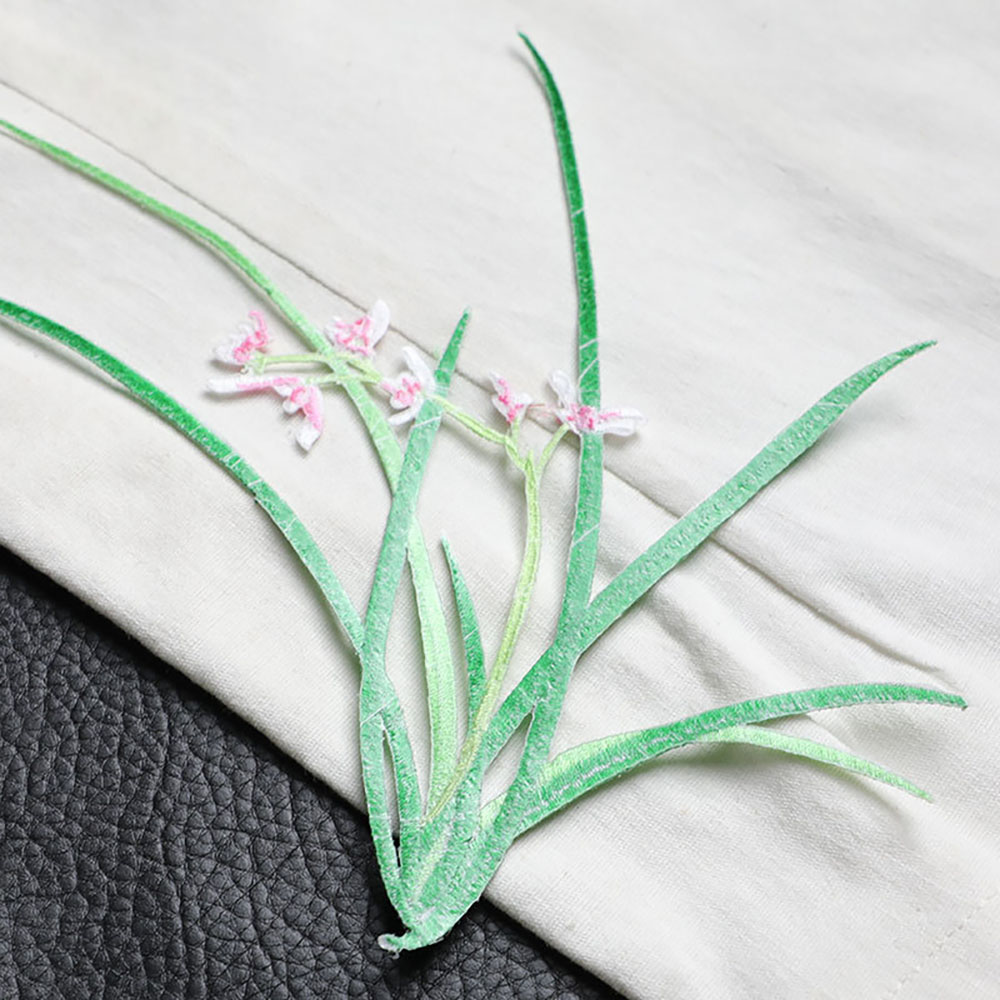 1 Piece 20CM X 18CM Orchid Emb – обзор и цена Applique Patch Flower