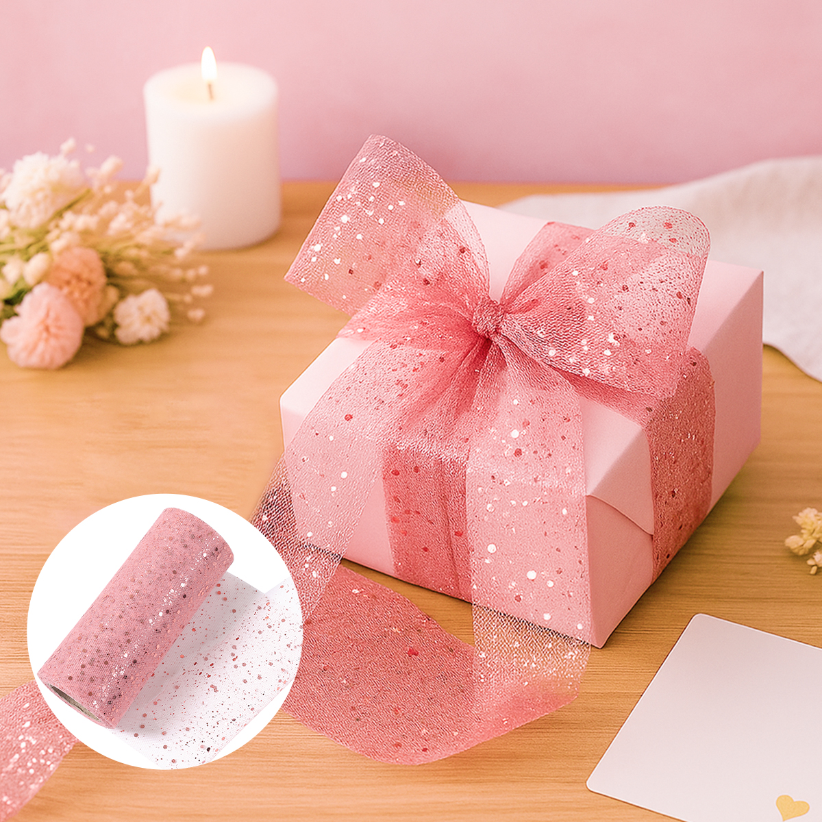 Glitter Tulle Rolls Birthday P – обзор и цена Organza Ribbon Spool