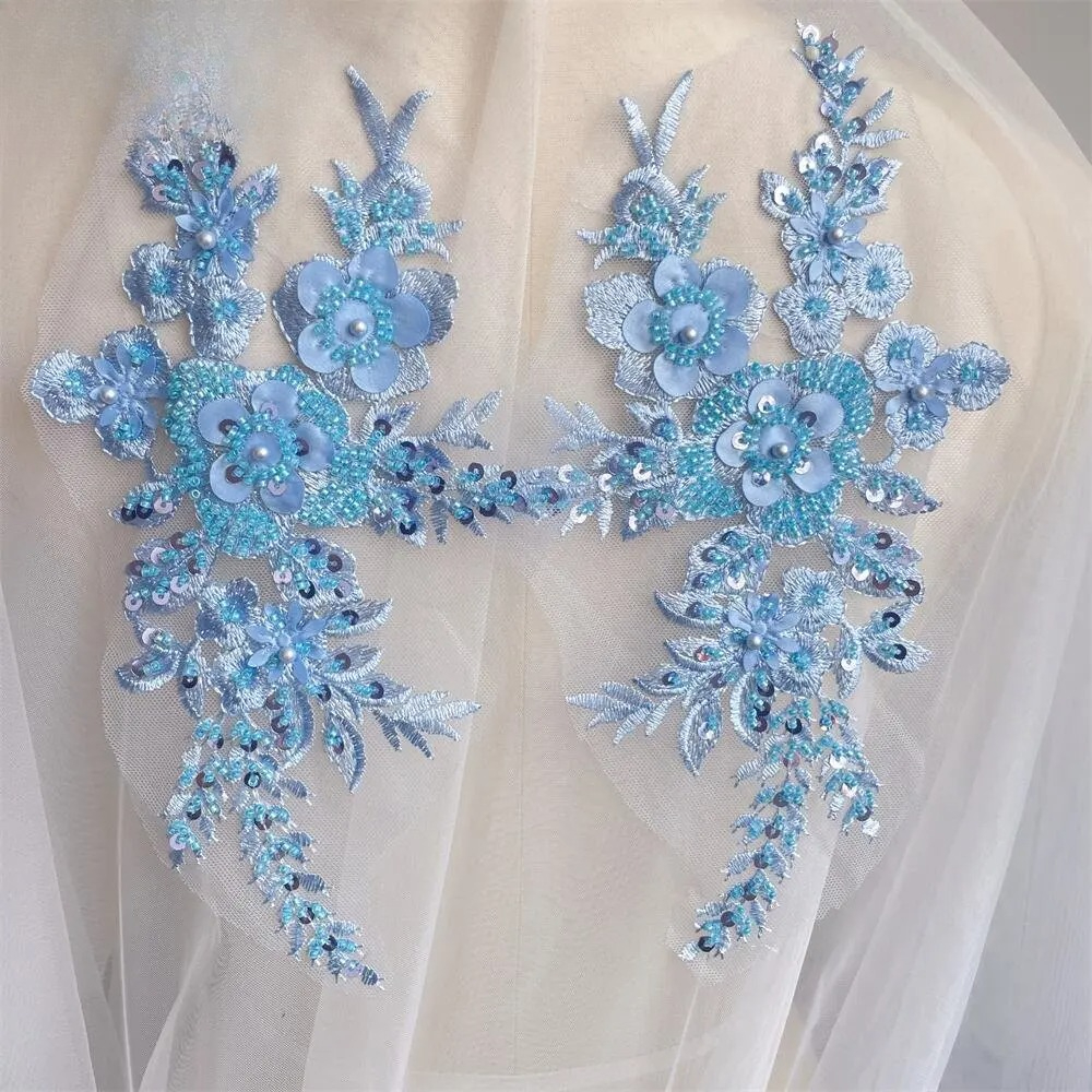 2PCS/1Pair New 12 Colors Sequi – обзор и цена Applique Patch Flower