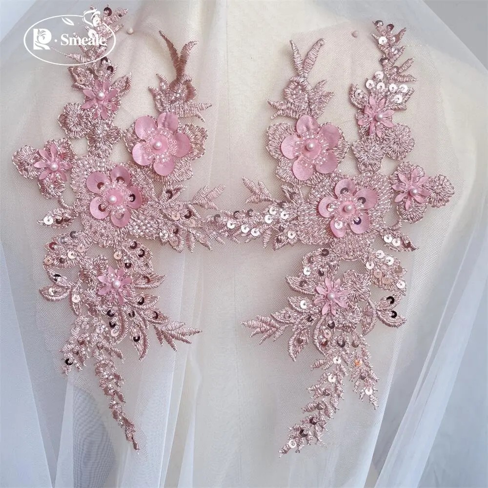 2PCS/1Pair New 12 Colors Sequi – обзор и цена Applique Patch Flower