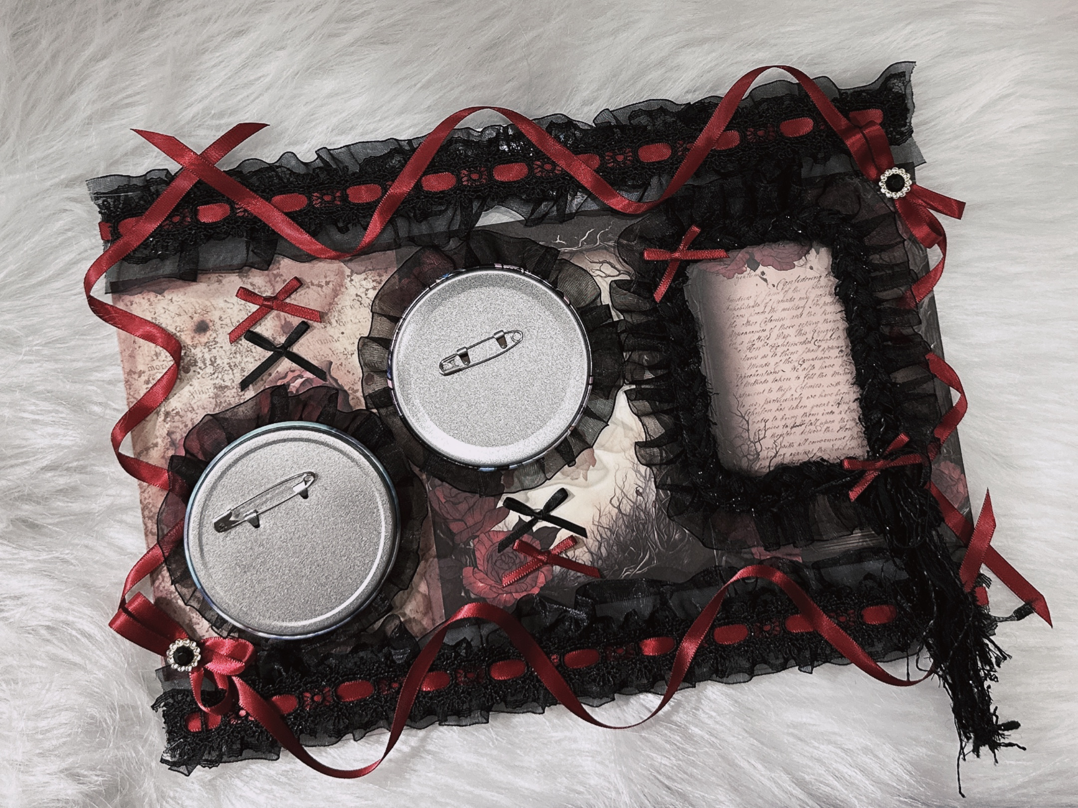 Gothic black red Card Holder I – обзор и цена Organza Ribbon Spool