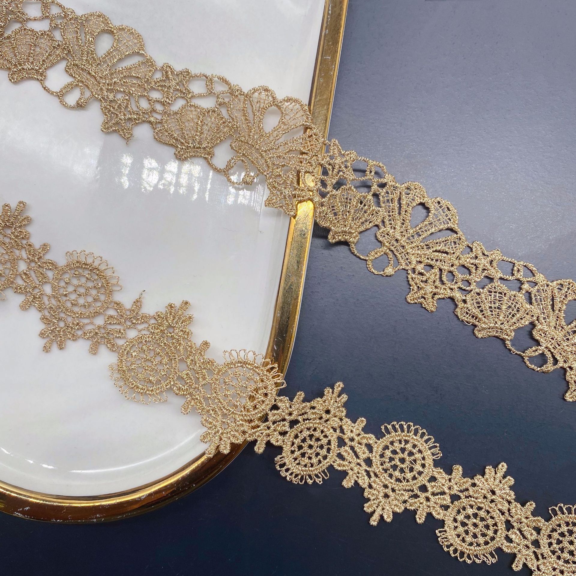 2yards Golden Embroidered Love – обзор и цена Lace Ribbon Trim