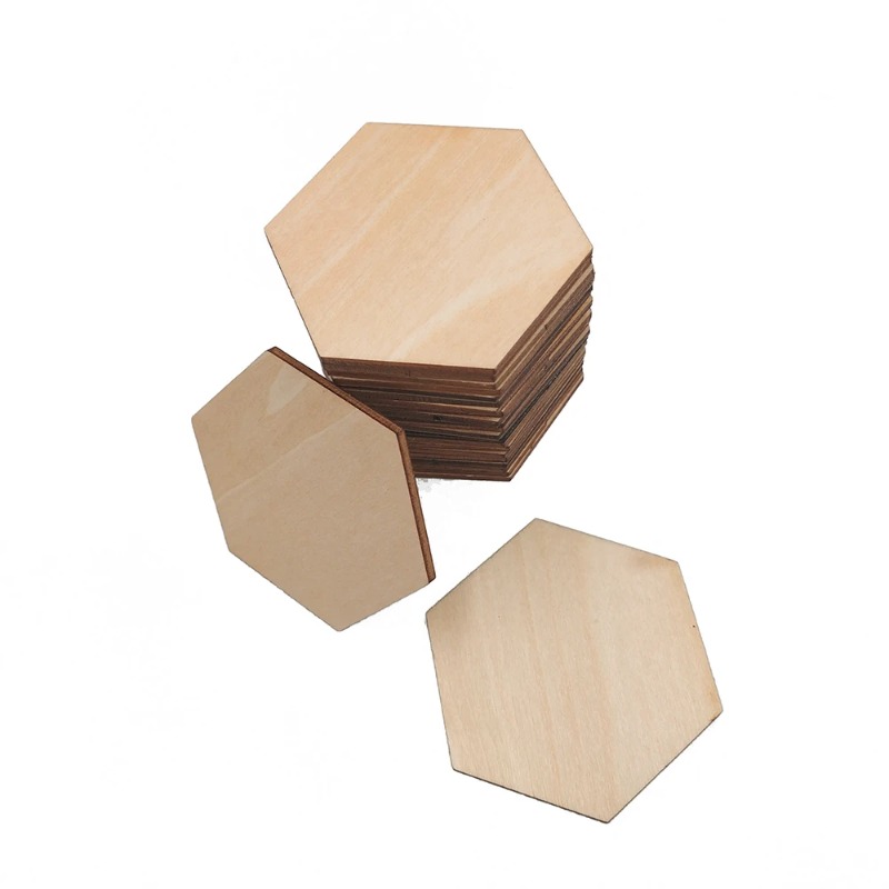 10-120mm Wooden Hexagon Blank  – обзор и цена Christmas Craft Embellishment