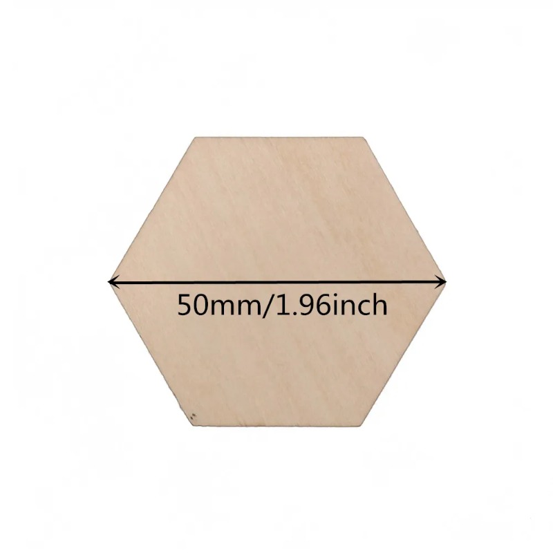 10-120mm Wooden Hexagon Blank  – обзор и цена Christmas Craft Embellishment