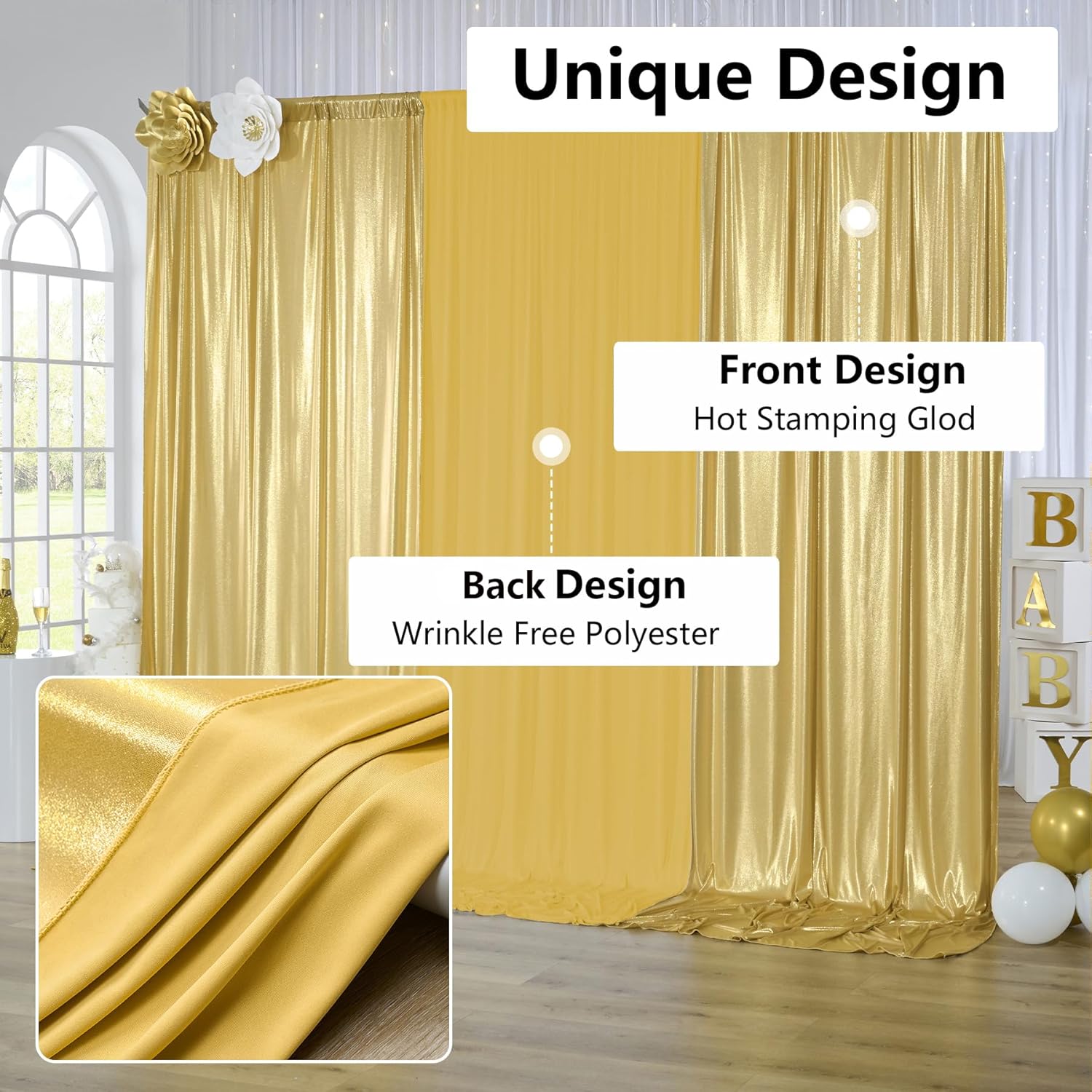 2.3x7FT Wrinkle Free Glitter 1 – обзор и цена Sequin Fabric Panel