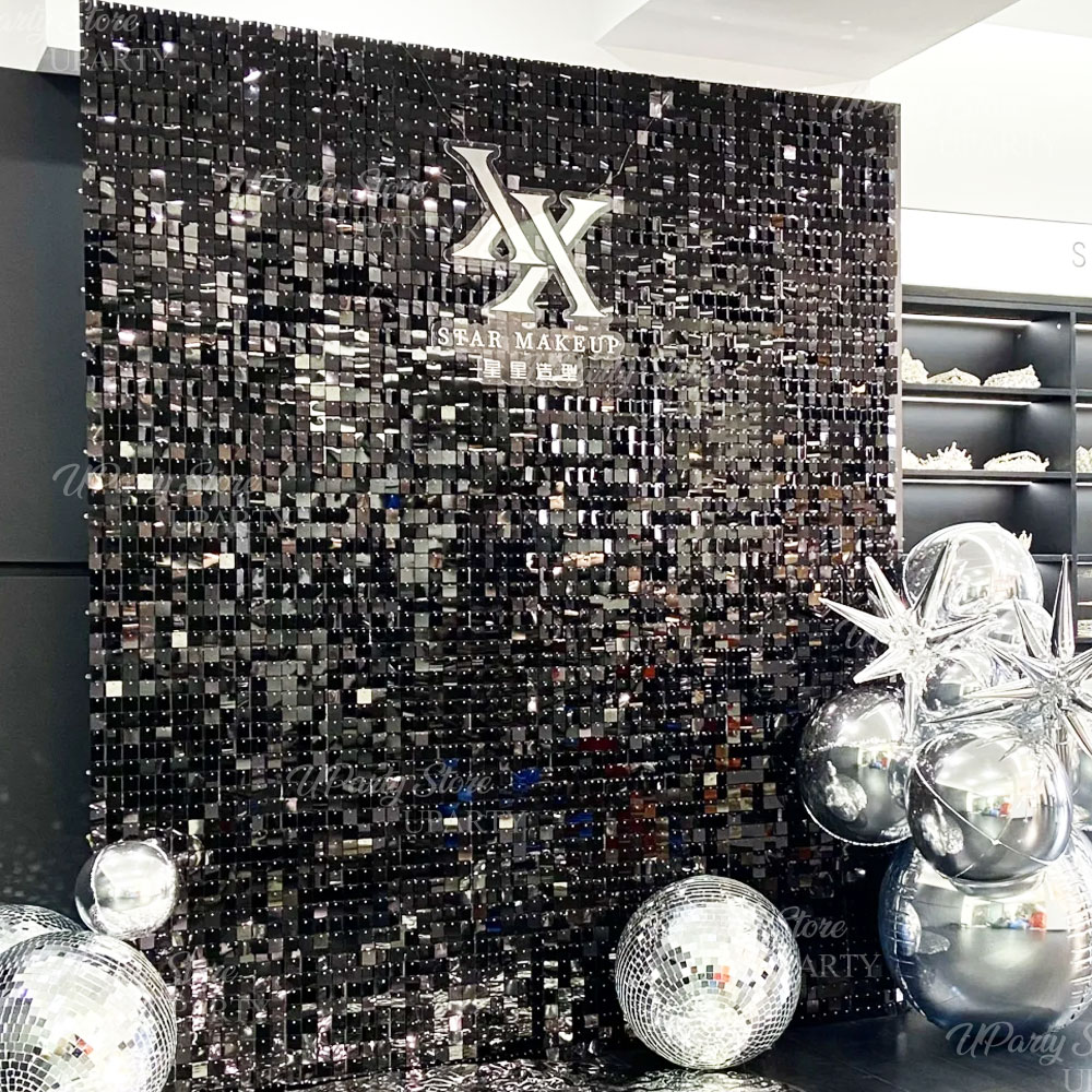 Black Shimmer Wall Backdrop 12 – обзор и цена Sequin Fabric Panel