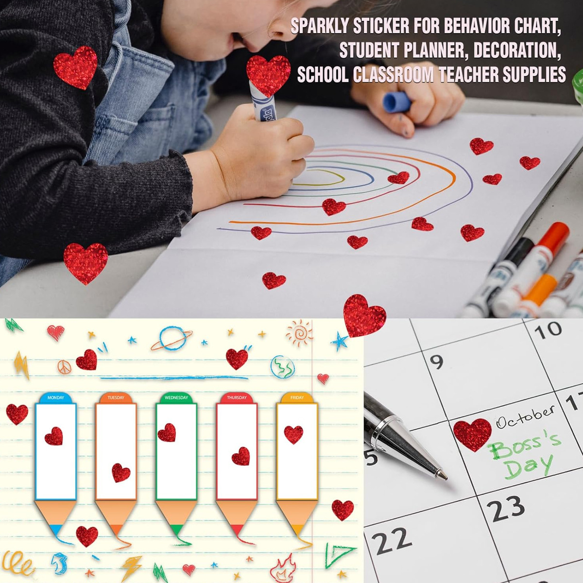 600 Pcs Red Heart Stickers, Sm – обзор и цена Glitter Vinyl Roll