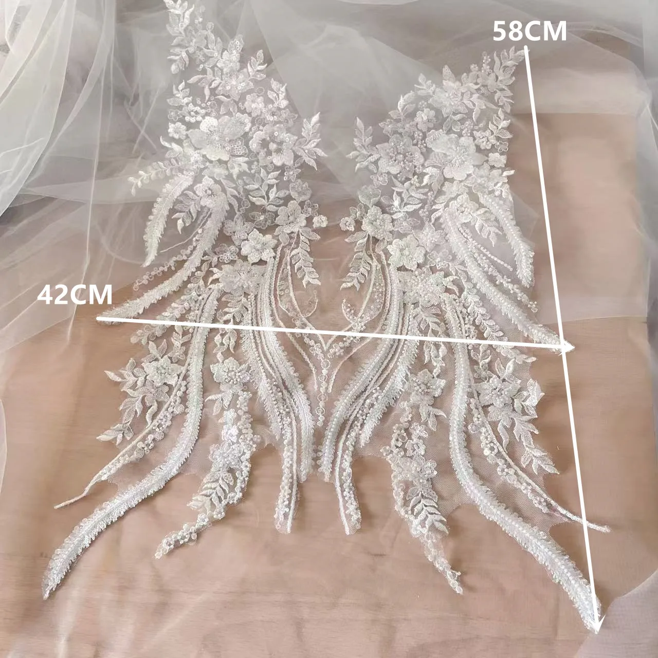 New Beaded Sequins Lace Mirror – обзор и цена Applique Patch Flower